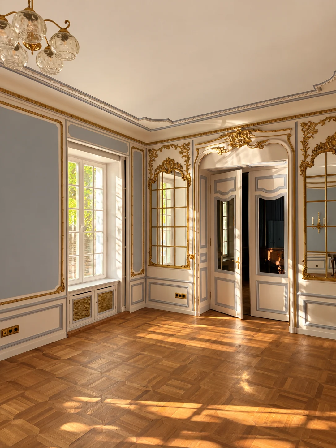 Salon mit Stuck und Gold